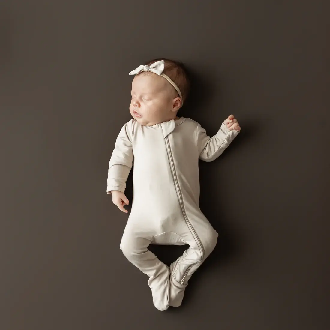 Kyte Zipper Footie - Bisque