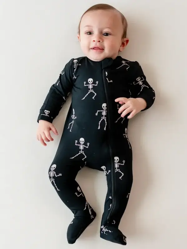 Kyte Zipper Footie - Skeleton
