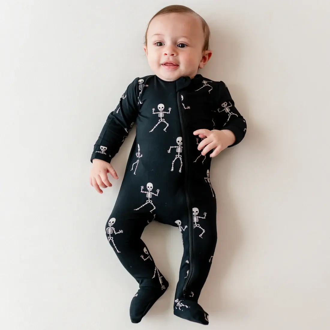 Kyte Zipper Footie - Skeleton