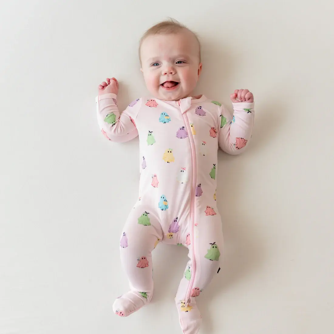 Kyte Zipper Footie - Pastel Ghost