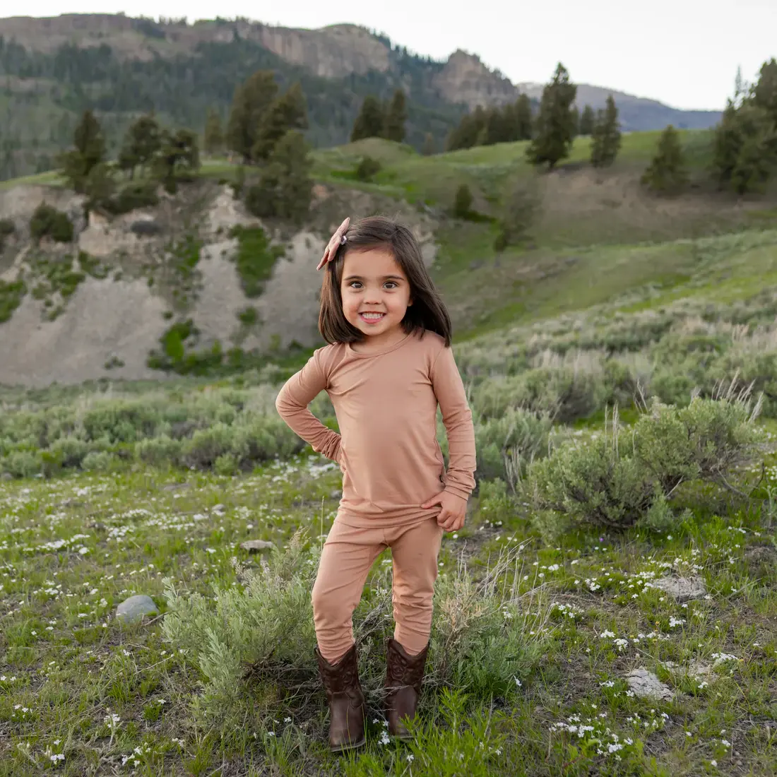 Kyte Long Sleeve Pajama Set - Latte