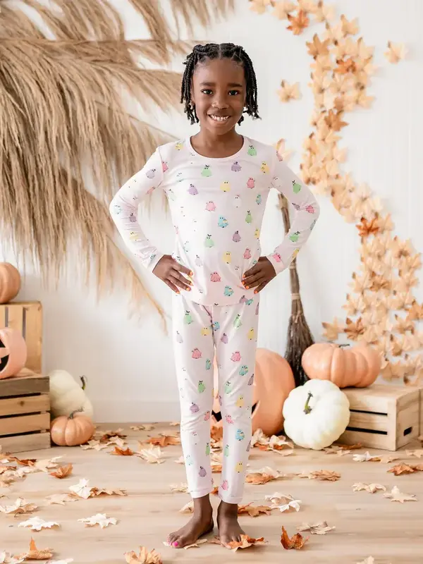 Kyte Long Sleeve Pajama Set - Pastel Ghost