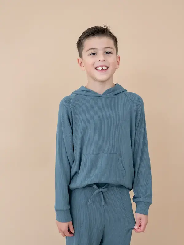 Kyte Rib Hoodie - Atlantic