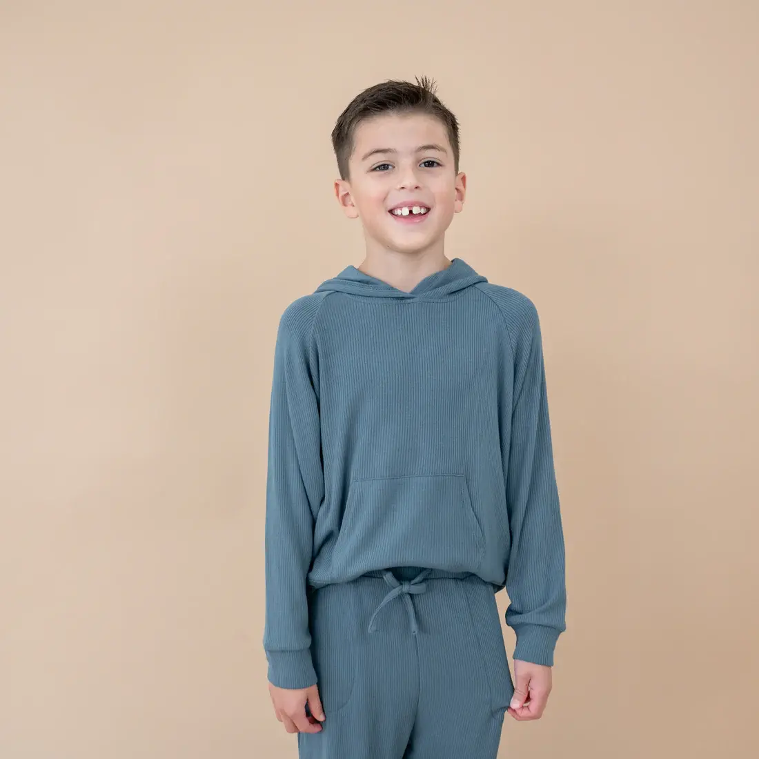 Kyte Ribbed Hoodie - Atlantic