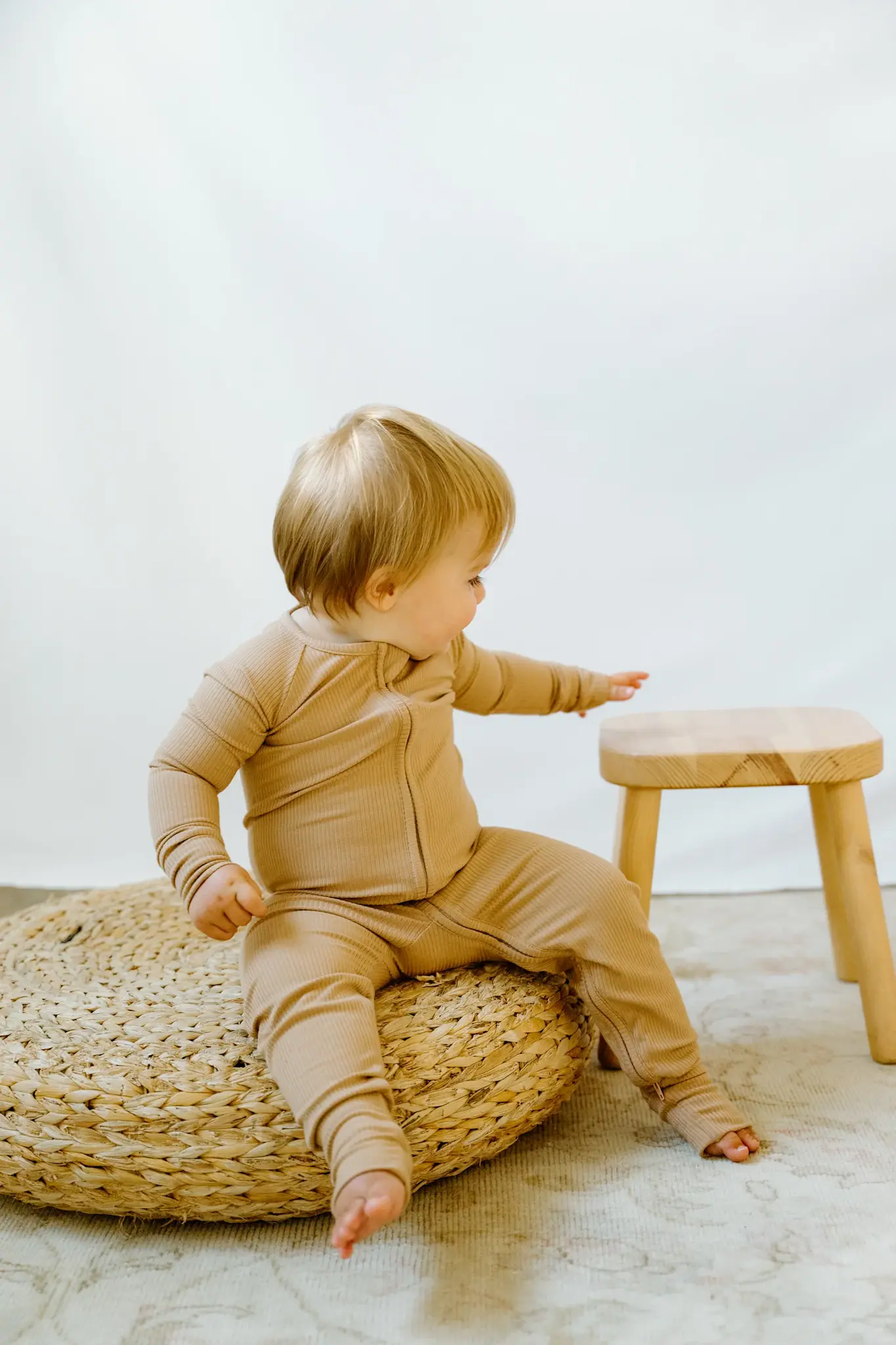 Footie with Fold-Over Cuffs - Toffee