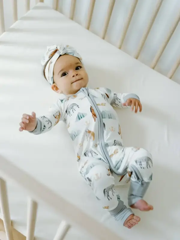 Peaks & Valleys Footie with Fold-Over Cuffs - Mountain Trails