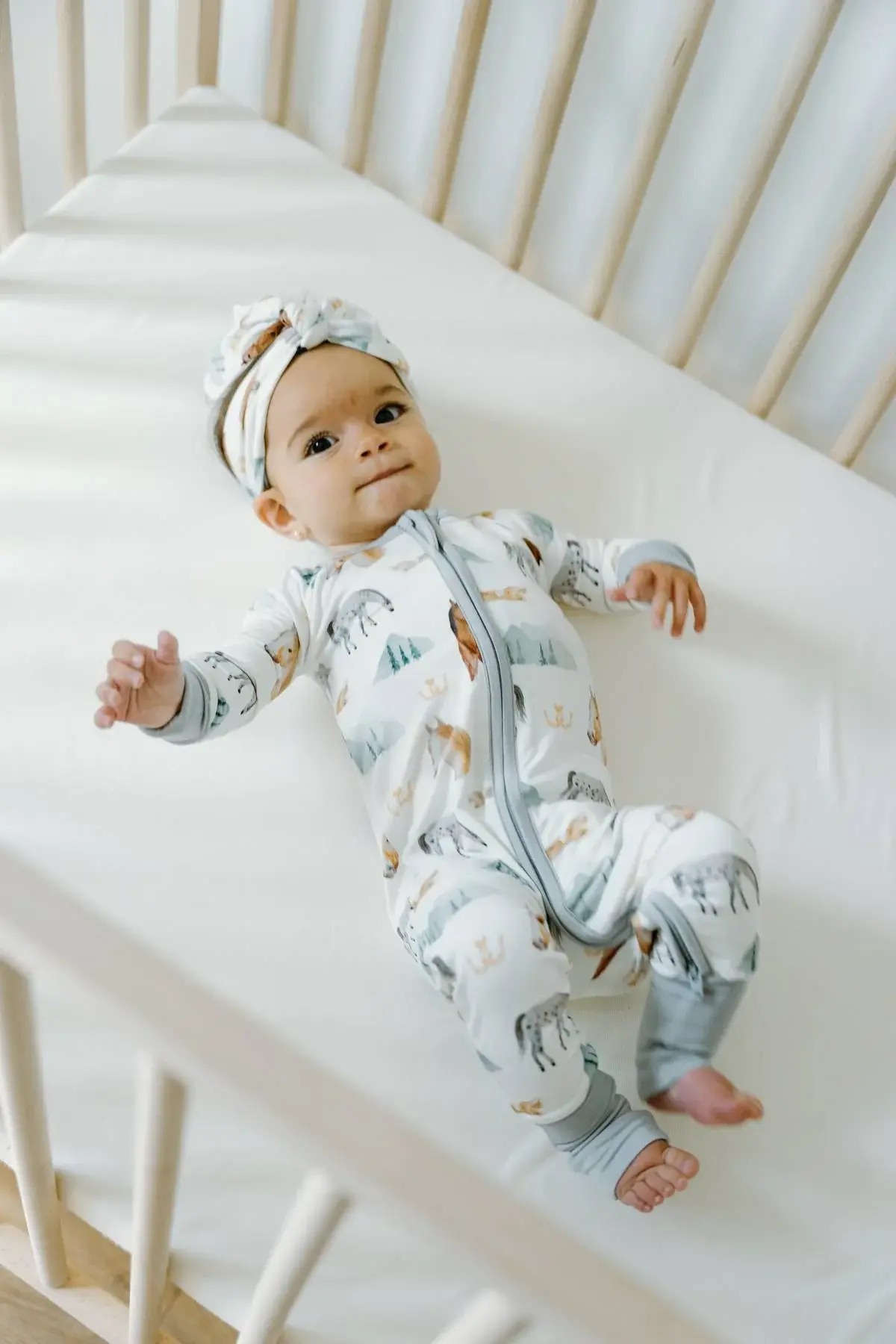 Footie with Fold-Over Cuffs - Mountain Trails