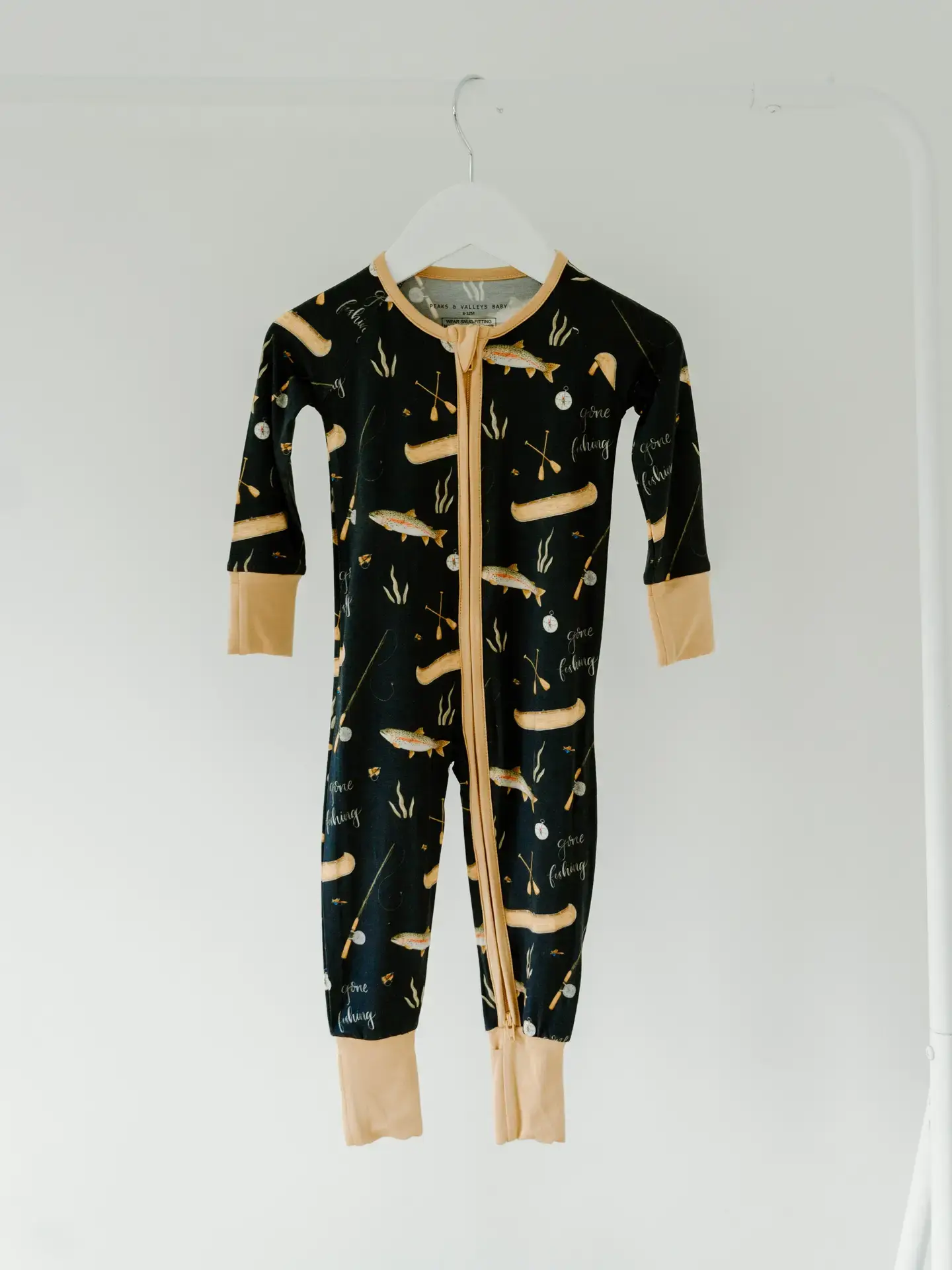 Footie with Fold-Over Cuffs - Gone Fishing