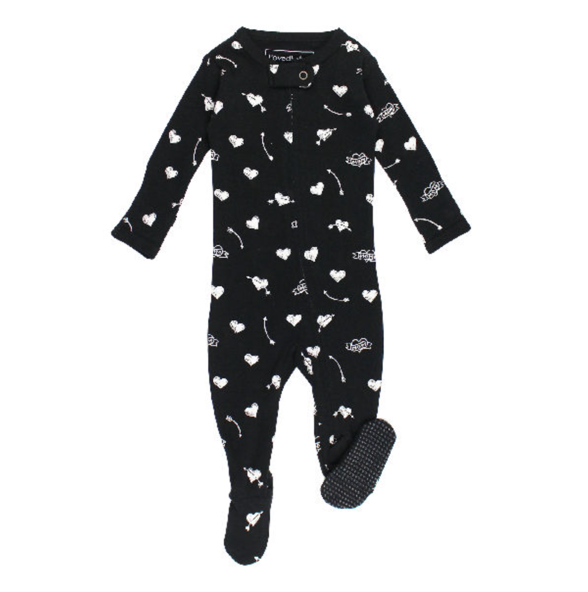 Organic Zipper Footie - Mom Heart