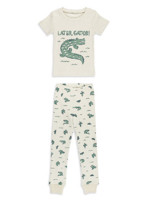 Organic Short Sleeve Pajamas - Alligator