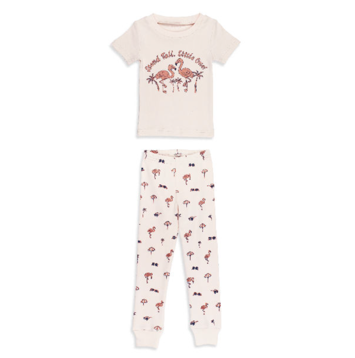 Organic Short Sleeve Pajamas - Flamingo