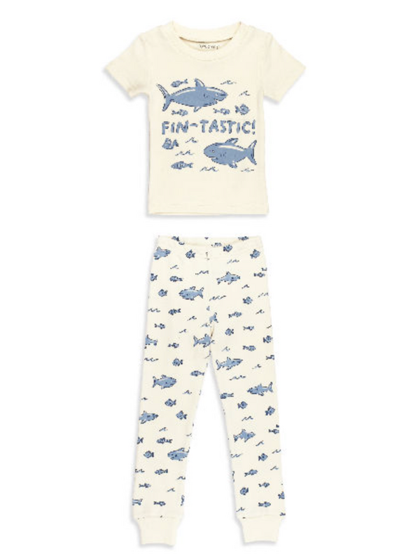 Organic Short Sleeve Pajamas - Shark