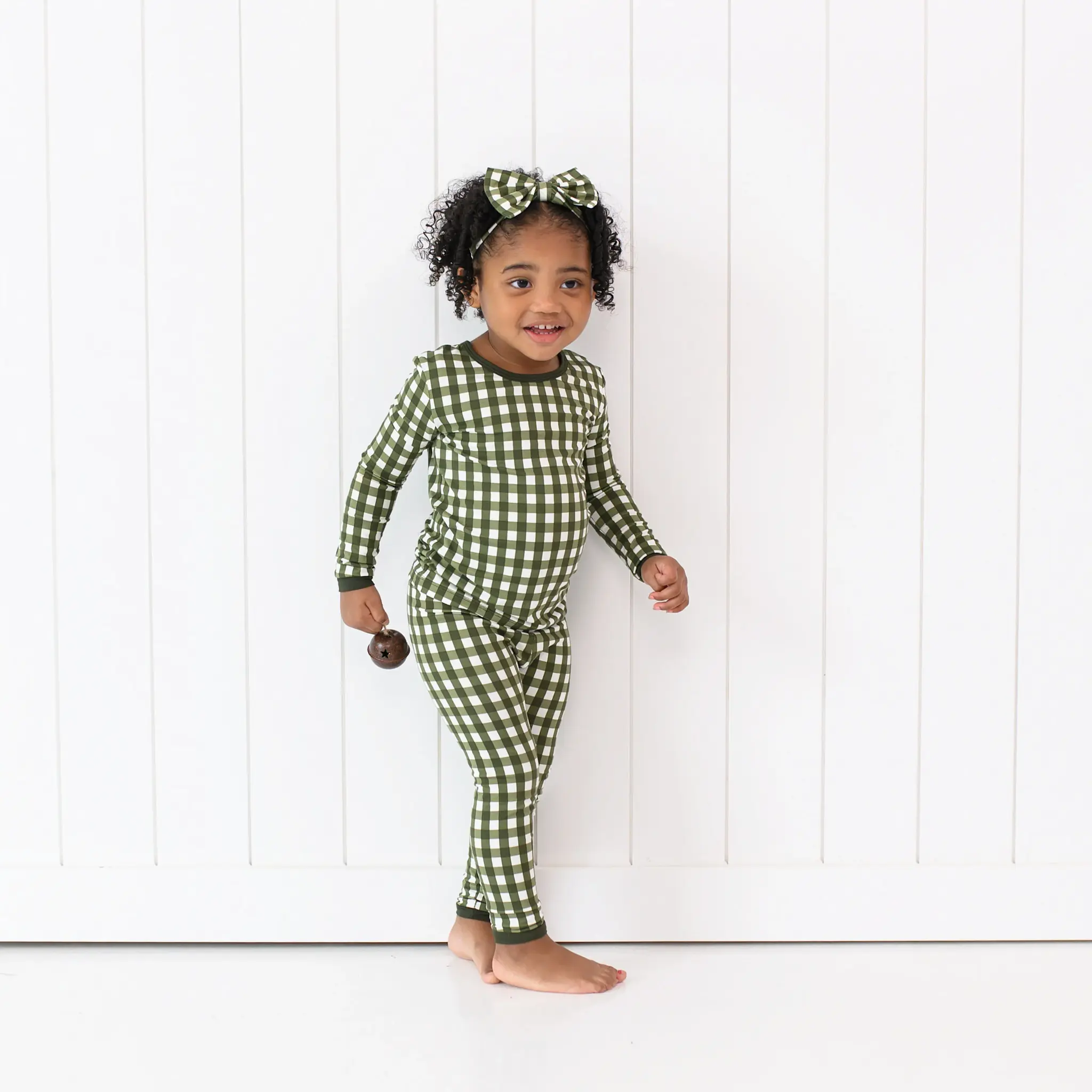 Kyte Long Sleeve Pajama Set - Gingham Fir