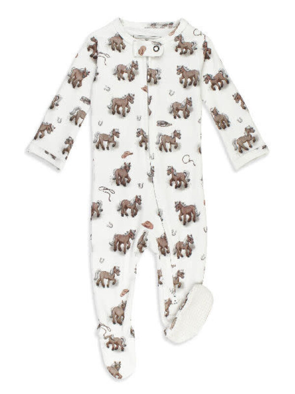 Organic Zipper Footie - Little Lasso