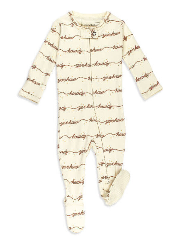 Organic Zipper Footie - Howdy
