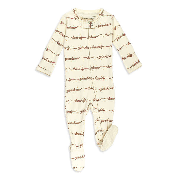 Organic Zipper Footie - Howdy