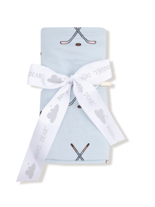 Angel Dear Hockey Swaddle Blanket (Blue)