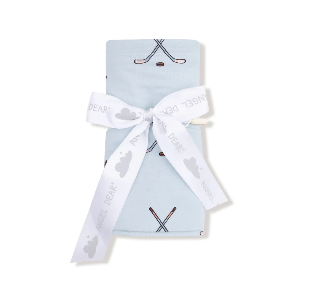 Hockey Swaddle Blanket (Blue)