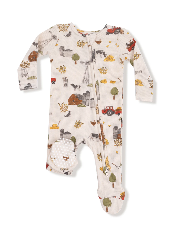 Angel Dear Hay Farmer Zipper Footie