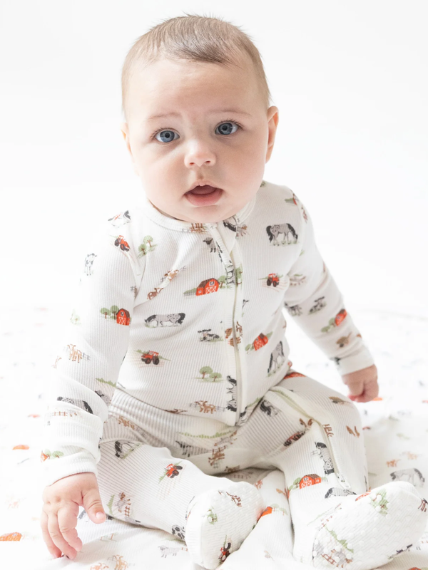 Angel Dear Little Farm Zipper Footie