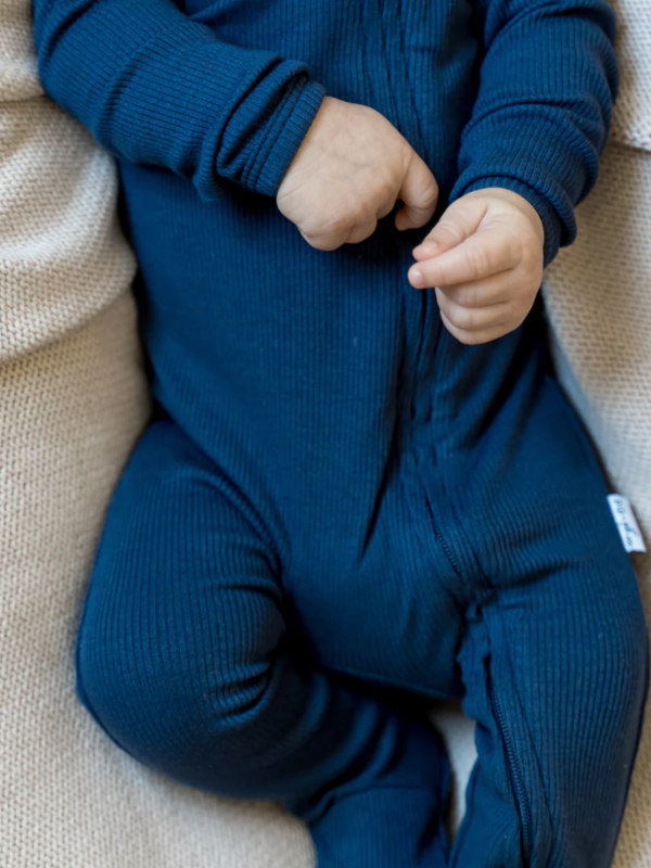 Pip + Phee Bamboo Rib Footie - Nightfall