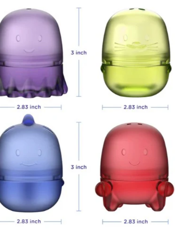 Translucent Interchangeable Bath Toys - 4 pack