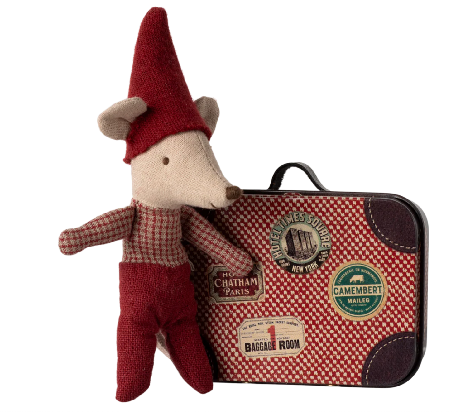 Christmas Mouse, Baby in Suitcase