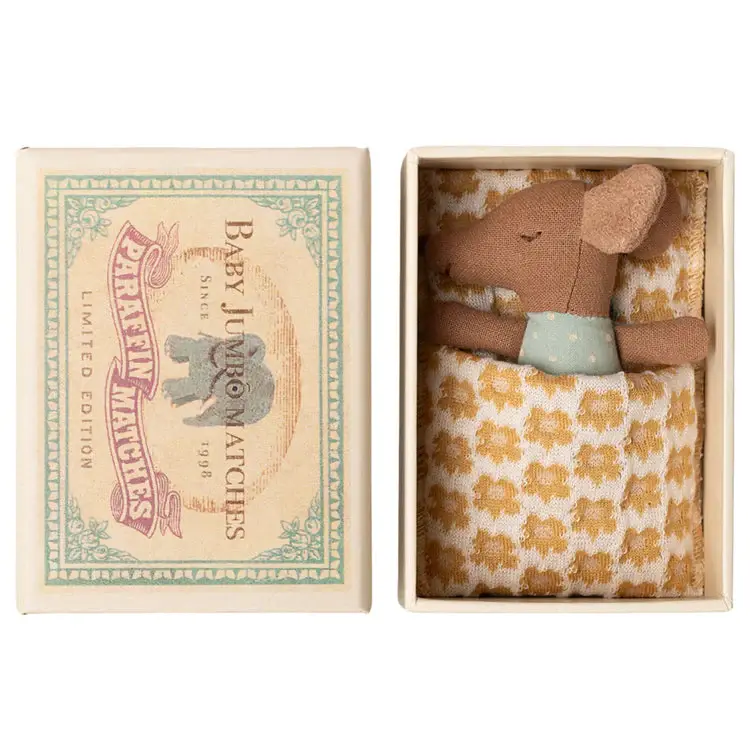 Blue Sleepy/Wakey Baby Mouse in Matchbox