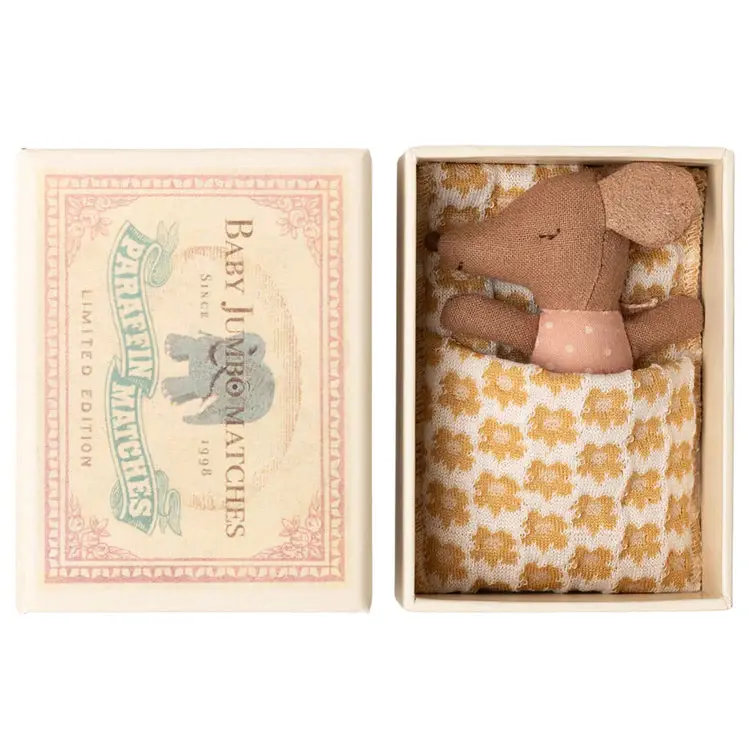 Rose Sleepy/Wakey Baby Mouse in Matchbox
