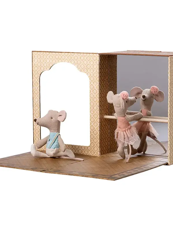 Maileg Ballet Mice in Dance Studio, Little Sister + Little Brother