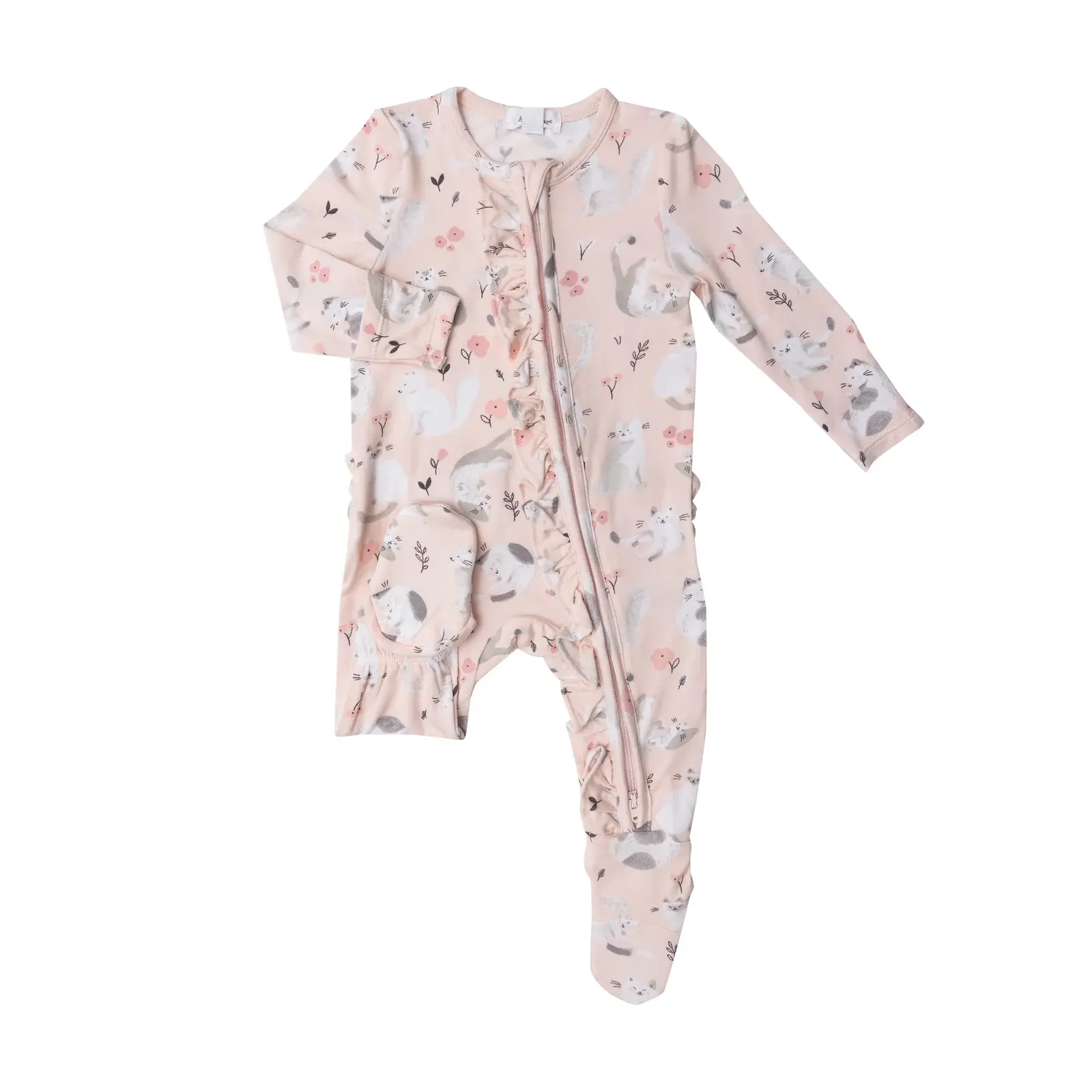 Pretty Kittens Zipper Footie - 12-18M