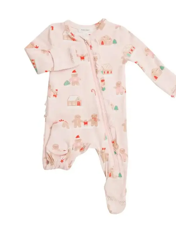 Angel Dear Pink Gingerbread Zipper Footie