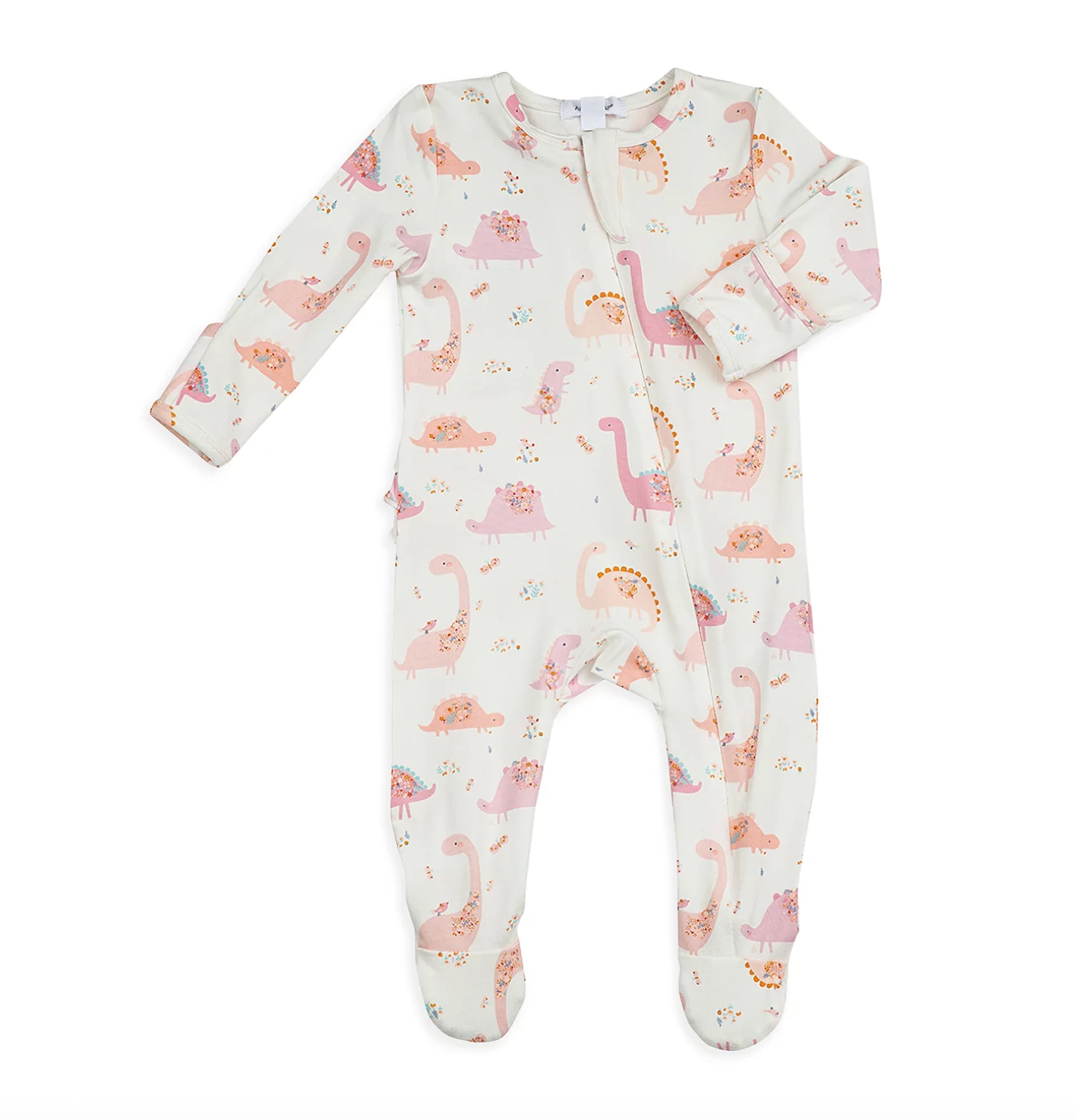 Floral Dinos Zipper Footie