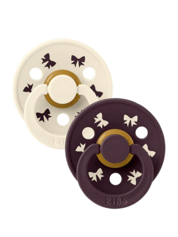 Bibs Bibs Bow - Ivory/Plum