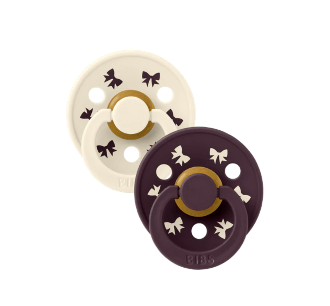 Bibs Bow - Ivory/Plum