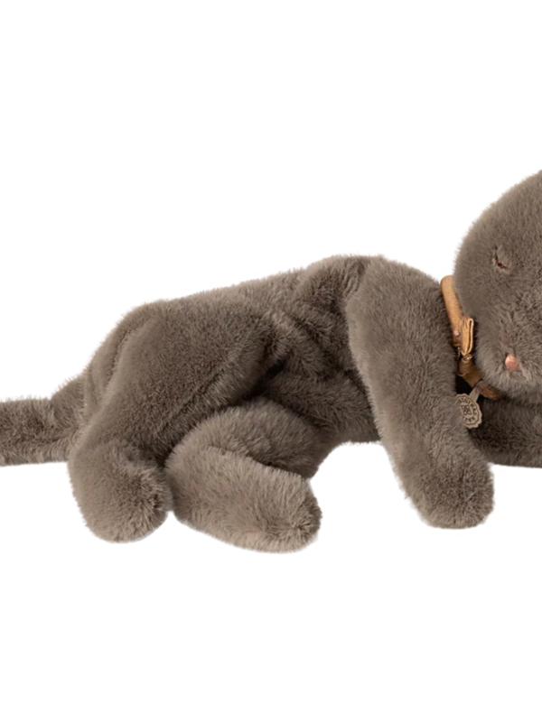 Maileg Sleeping Kitten Plush, Medium - Grey