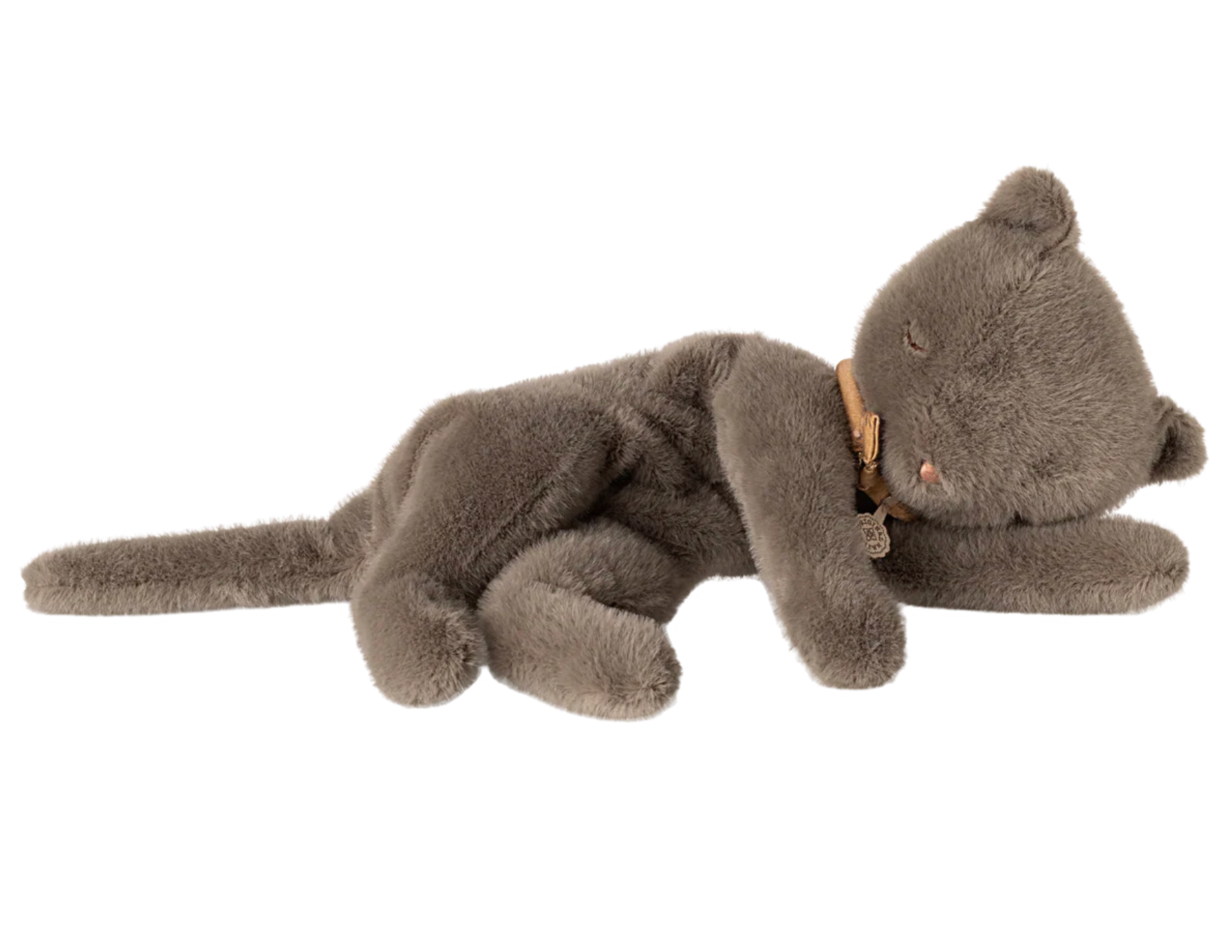 Sleeping Kitten Plush, Medium - Grey