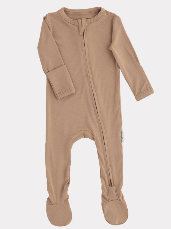 Pip + Phee Bamboo Footie - Hazelnut