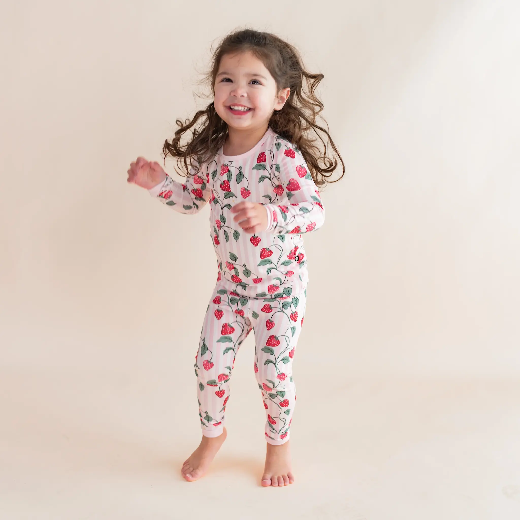 Kyte Long Sleeve Pajama Set - Strawberry Fields