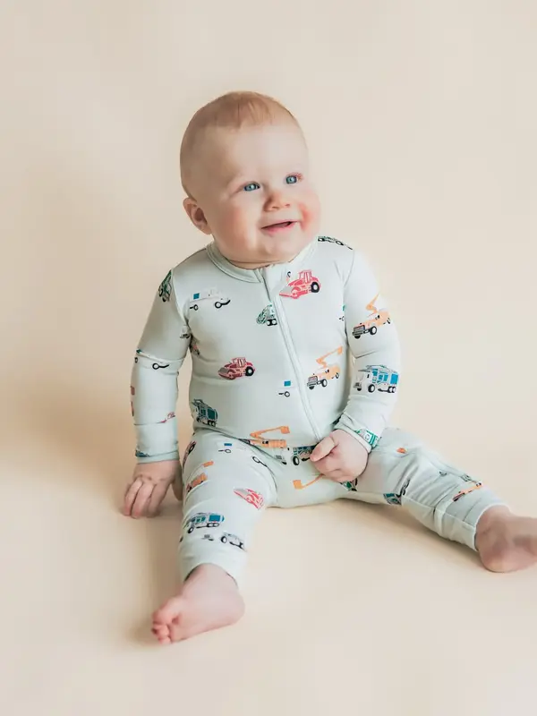 Kyte Zipper Romper - City Vehicles