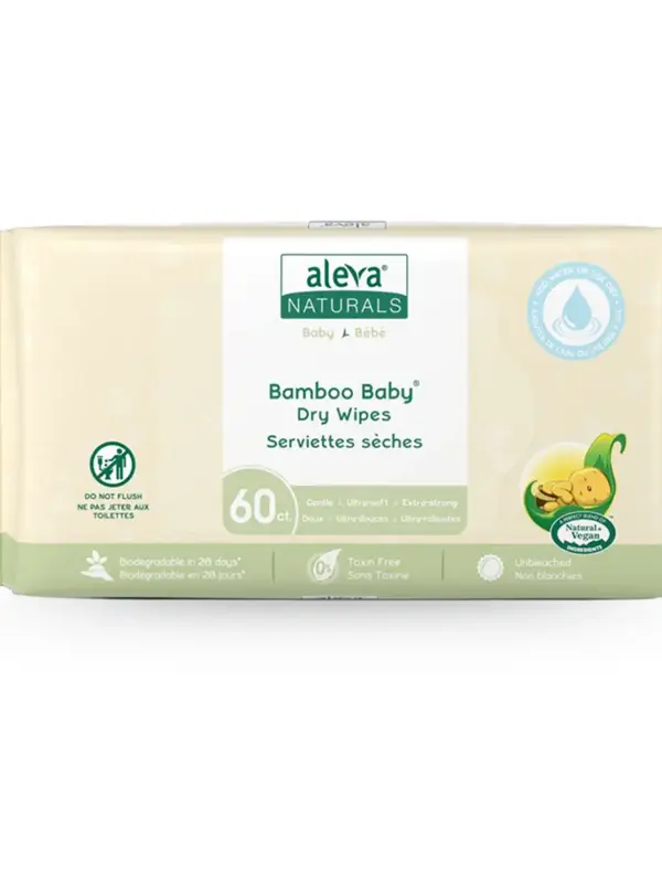 Aleva Naturals Bamboo Baby Wipes - 60 Count