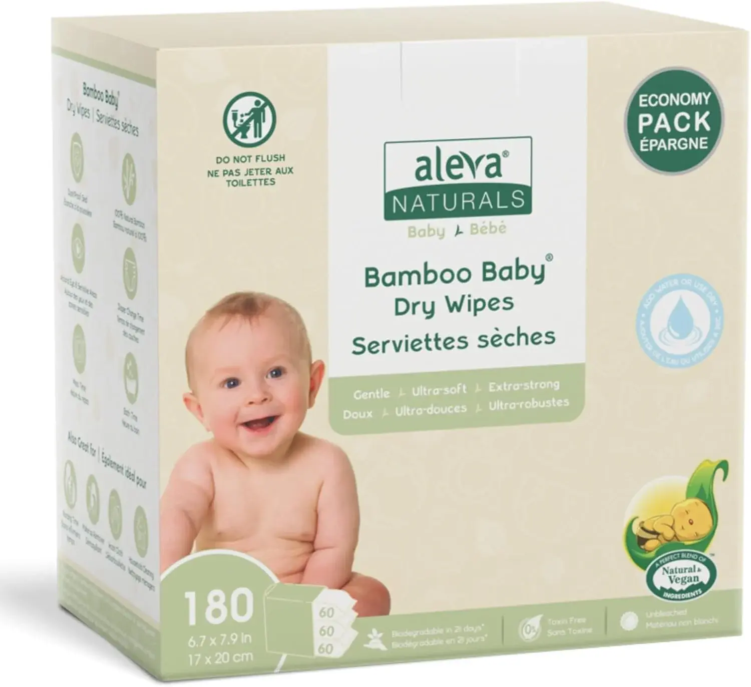 Bamboo Baby Wipes - 180 Count