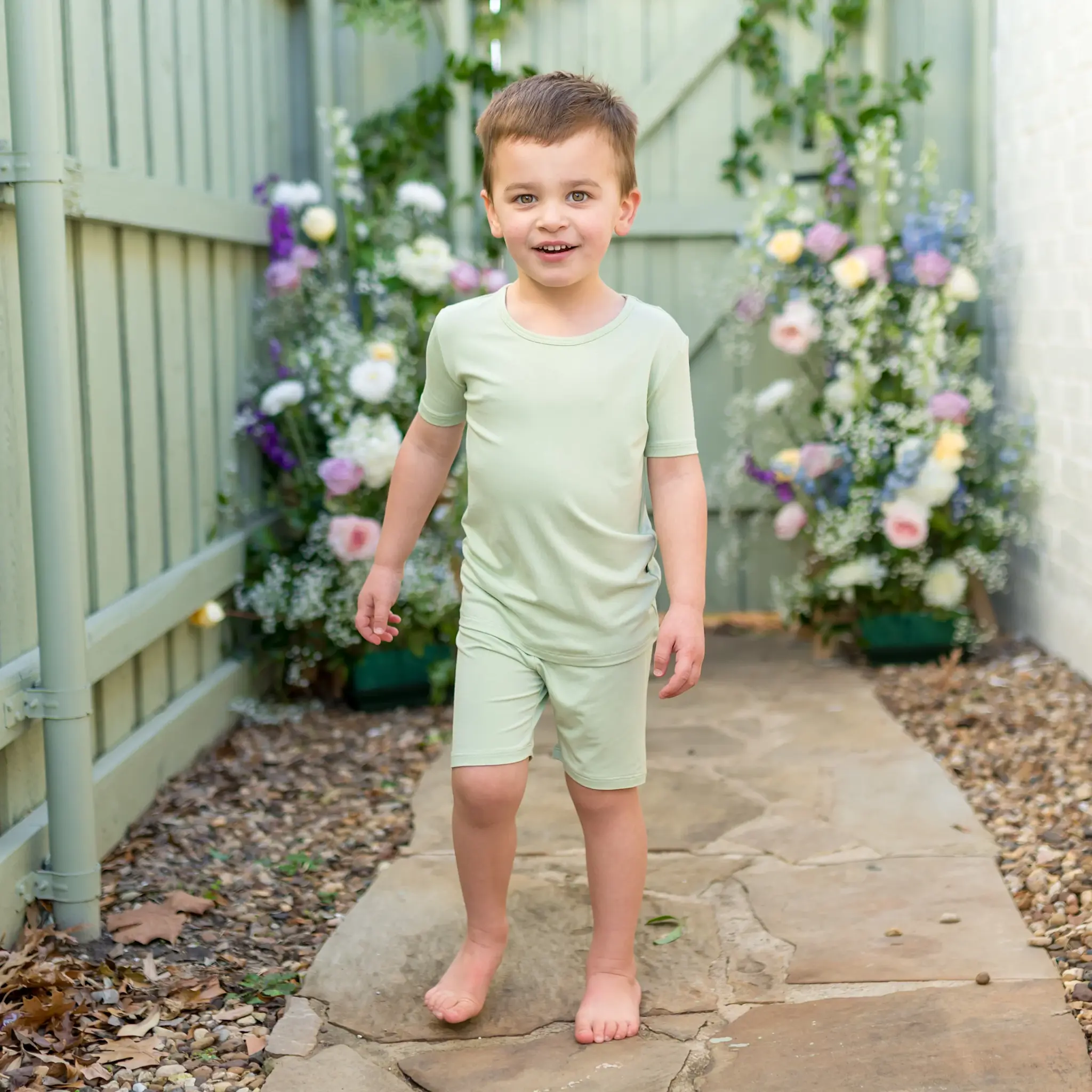 Kyte Short Sleeve Pajama Set - Basil