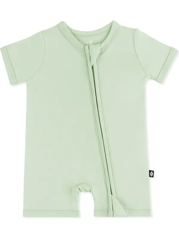 Kyte Zipper Shortall Romper - Basil