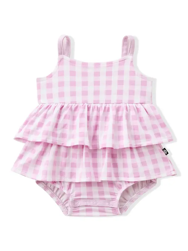 Kyte Ruffle Romper - Gingham Thistle