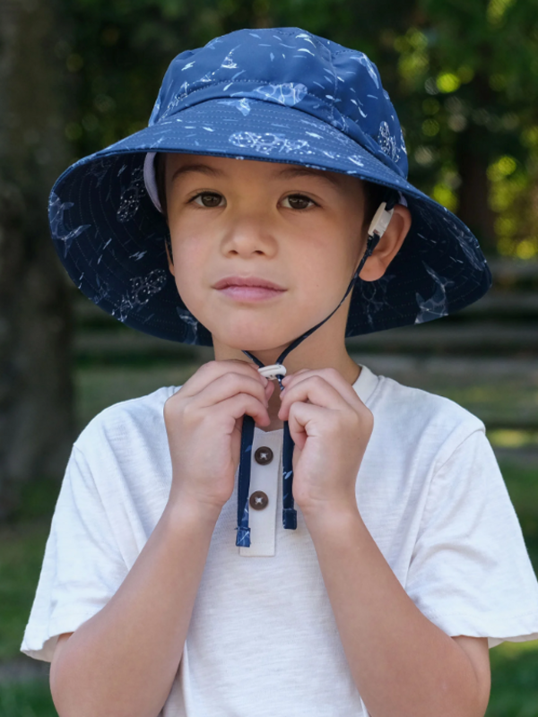 Jan + Jul Navy Whale Play Aqua Dry Bucket Hat
