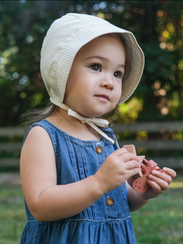 Jan + Jul Beige Stripe Bonnet