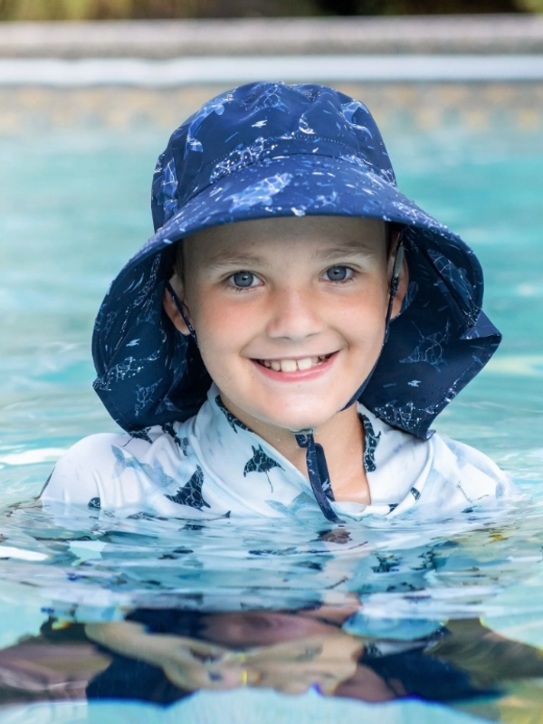 Jan + Jul Navy Whale Play Aqua Dry Adventure Hat
