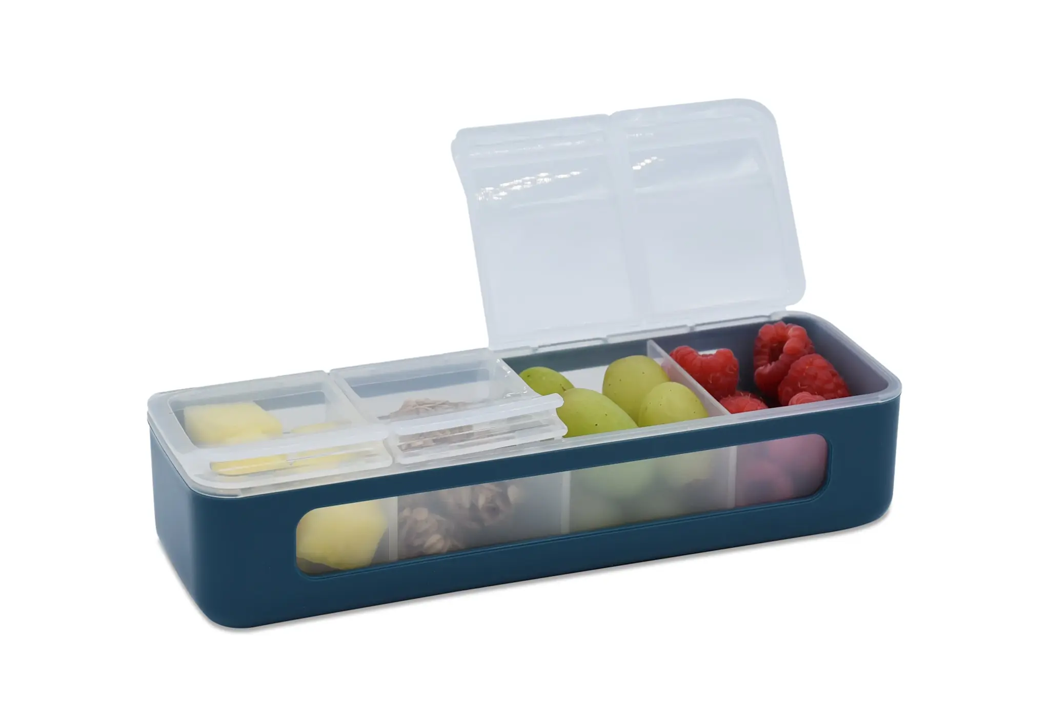 Blue 4 Compartment Snackle Box