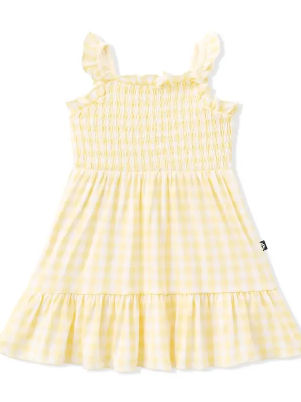 Kyte Smocked Dress - Gingham Chamomile